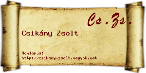 Csikány Zsolt névjegykártya